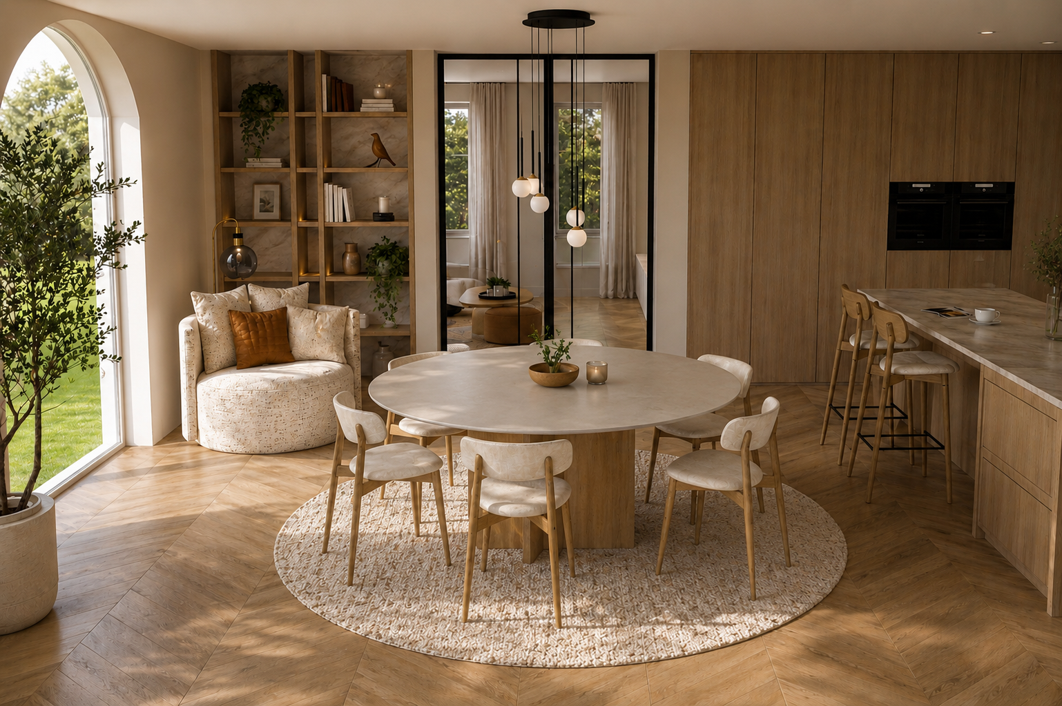 3d ontwerp japandi interieur