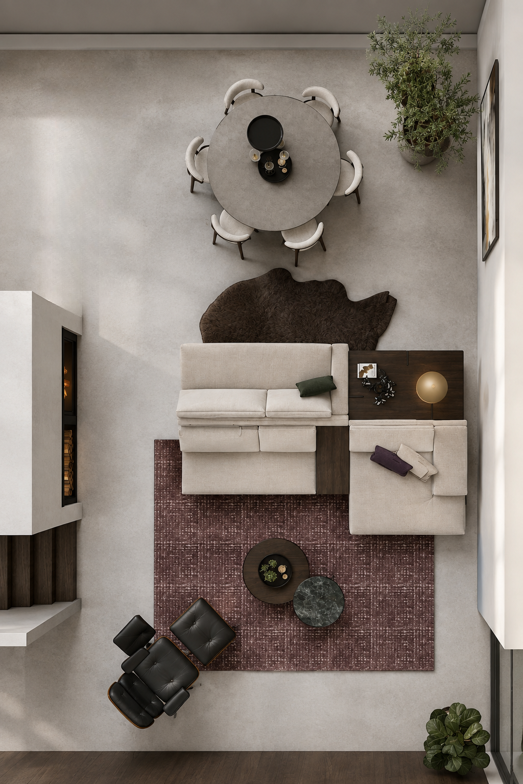 organische vorm salon met longchair